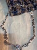 angel wing heart necklace with