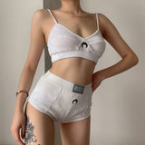 Zingj Spring And Summer Hot Selling Moon Embroidered Crop Jacket Shorts Two-Piece Suit Female-Outfit