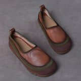 Layer Of Cowhedry Hand-Made Soft-Soled Single Shoes Four Seasons Of New Sen Tethered Lazy Shoes Leather Flat Women's