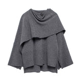 Short-Sleeved Scarf Short Knitted Coat ZA Fashion Temperament Autumn And Winter Women's