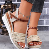 Zingj Summer New National Style With Sandals Platform Heel Buckle Large Size