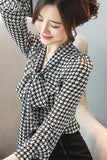 Lattice Long Sleeve Chiffon Shirts Blusa Mujer Elegante Blouses Woman Blusas Mujer De Moda 2023 Offfice Ladies Tops 6436