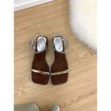 Shoes With Skirts In The Summer Of 2025 New Word With Thick Heel Thick Soles Of High-Grade Toe Women's