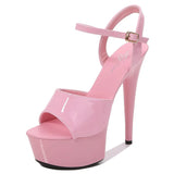 Zingj Artifact Model High Heels Thin Heel Sexy Black Waterproof Table 15Cm Hate Day Superb High Heel Sandals Female