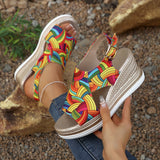 Summer New Large-Size Women's Shoes 40-43 Fashion Color Slopes And Beach
