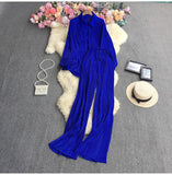 Suit Female Temperament Loose Long-Sleeved Shirt Two Sets Of Leisure High-Waist Hanging Pendant 100