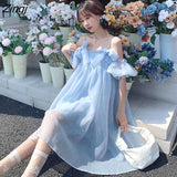 Dresses Women Student Sweet Fashionable Bow Solid Chic Lovely Girls All-match Leisure Summer Design