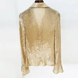 New Star Fashion Open Fork Horn Sleeve Transparent Sleek Mesh Mesh Tau Thorn