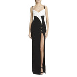 Star Fashion Black And White Slings Open Fork Dress And Floor