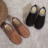 Winter New National Women's Cotton Shoes Half-Dragging Snow Boots Cotton Slippers Lace Is Very Explosive