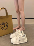 Small White Shoes Women 2025 Autumn New Students Thick Soles To Increase Sports Shoes Korean Version Of Casual