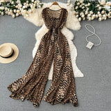 Zingj Ins Goddess Temperament Square Collar Sleeveless Jumpsuit Summer New Waist Show Thin Loose Big Wide Leg