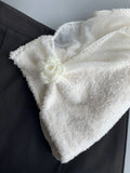 Zingj Feeling Beauty Three-Dimensional Flower Jacket Design Sense Small Hollow Splicing White Show Thin Knit Short-Sleeved T