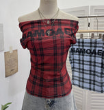 Lattice One-Word T-Shirt T-Shirt Irregularly Printed Sleeveless Top