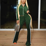 Tracksuit For Women Faith Letter Ribbed Knit Two Piece Set Casual 2 Pcs Outfits Long Sleeve Tshirts Pants Suit Matching