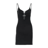 Zingj Summer New Pure Desire Wind Sexy Back V-Collar Hollow Out Bowknot Splicing Dress
