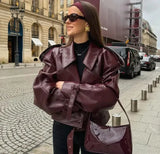 Women's Clothing Explosion Retro Collar Leather Jacket Jacket - High-Quality Craftsmanship To Rest Assured