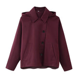Women's Clothing Explosion Fashion Casual Style Hooded Coat Short