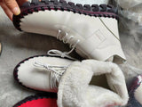 Velcro Short-Tice Cotton Shoes Female Hand-Slit Suture Thick Sole Plus Velvet Hair High-Top Single Shoes