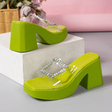 Asia Large-Size High-Head Drill Slippers Women Wear Waterproof Table Thick Bottom Cold Slippers