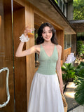 Xixi 2025 Spring And Summer New Golden Wind Pure Temperament With Knitted Bottom Slings Vest Women