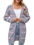 And Winter New Valentine's Day V Word Love Lasce Knitted Cardigan Coat Sweater