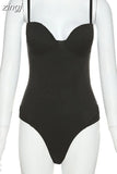 2023Spring Skinny Fitness Romper Women Bodysuit Sleeveless Sexy Strap Low Cut Playsuit Workout Loungewear