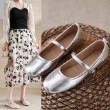 Word With Sweet Gentle Wind Flat Shoes Spring And Autumn New Square Single Shoes College Mary Jane Dress