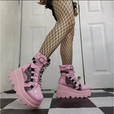 Po And Martin Boots 2025 New Pink Thick-Bottom Large-Size Fashion Short-Sleest