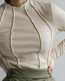 Zingj Bottom Shirt Autumn Winter Round Collar Tight Edge T-Shirt Female Tight Casual Sexy Jacket