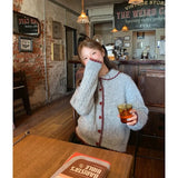 Buckle-Colored Sweater Cardigan 2025 Autumn And Winter New Korean Temperament Soft-Crein Knitted Coat