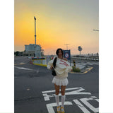 Temperament Sweet And Spicy White Hook Flower Hollow Skirt Folded Lace A Short