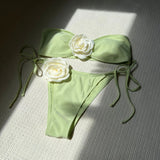 2024 Color Rose Brae With Drawstring Strap Split Swimsuit