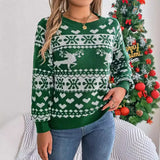 Shooting 2025 Autumn And Winter Christmas Deer Pattern Long-Sleeved Jacket Sweater Women's