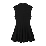 Women's Clothing 2025 Autumn And Winter New Waist Wave Wide Swing Mini