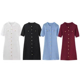 Women's Explosive Knitted Knitted Short-Sleeved Button-Knitted