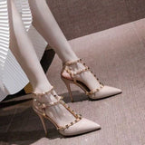 High Heels Bare Female Fine Heel Spring And Autumn New Pointed Net Red Back Empty Single