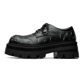 2025 New Men's Leather British Platform Casual Derby Shoes Full Wear Crack Low Top