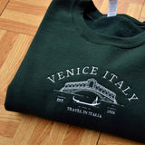 Venice Italy Embroidered Sweatshirt Crewneck Jumper- Outfit
