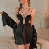 Pajamas Women 2025 New Spring And Autumn Homewear Summer Ice Silk Pure Desire With Chest Pads Hanging