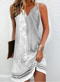 Summer Wish Casual Wind A-Shaped Dress Sleeveless Vest V-Neck Dress