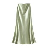 Temperament Pressure Folded Bare-Faced Fishtail Half-Dress Girl Spring Hanging Thin Bag-Butbice Long Dress