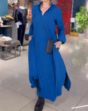 Summer New Casual Solid Color Loose Thin V Collar Long Sleeve