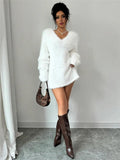 Autumn And Winter New V Collar Wear Loose Lazy Breeze Knitted Sweater