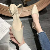 Women's Sandals 2025 Summer New Half-Bag Head Thick Heeled Sandals Female Fairy Gentle Evening Tip In The Single