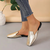 Summer Flat Bottom Half Slippers Simple Square Head Cool Drag Outside Wearing A Foot Pedal Muller Lazy