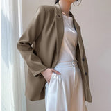 Zingj Small Suit Jacket Female Tide Ins Autumn New Korean Version Students Loose Retro Chic Show Thin Casual
