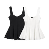 Women's Explosive Short Skirt-Style Helid Top + Flare-Dants
