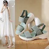 Version Of Casual Sandals Women's 2025 Summer New Round Head Loose Cake Broadband Sandals Magic Sticky Trendy Beach