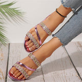 2025 Summer New Water Drill Side With Cool Slippers A Word Casual Wear Beach Cold